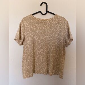 Old Navy Tan Floral Print Tee